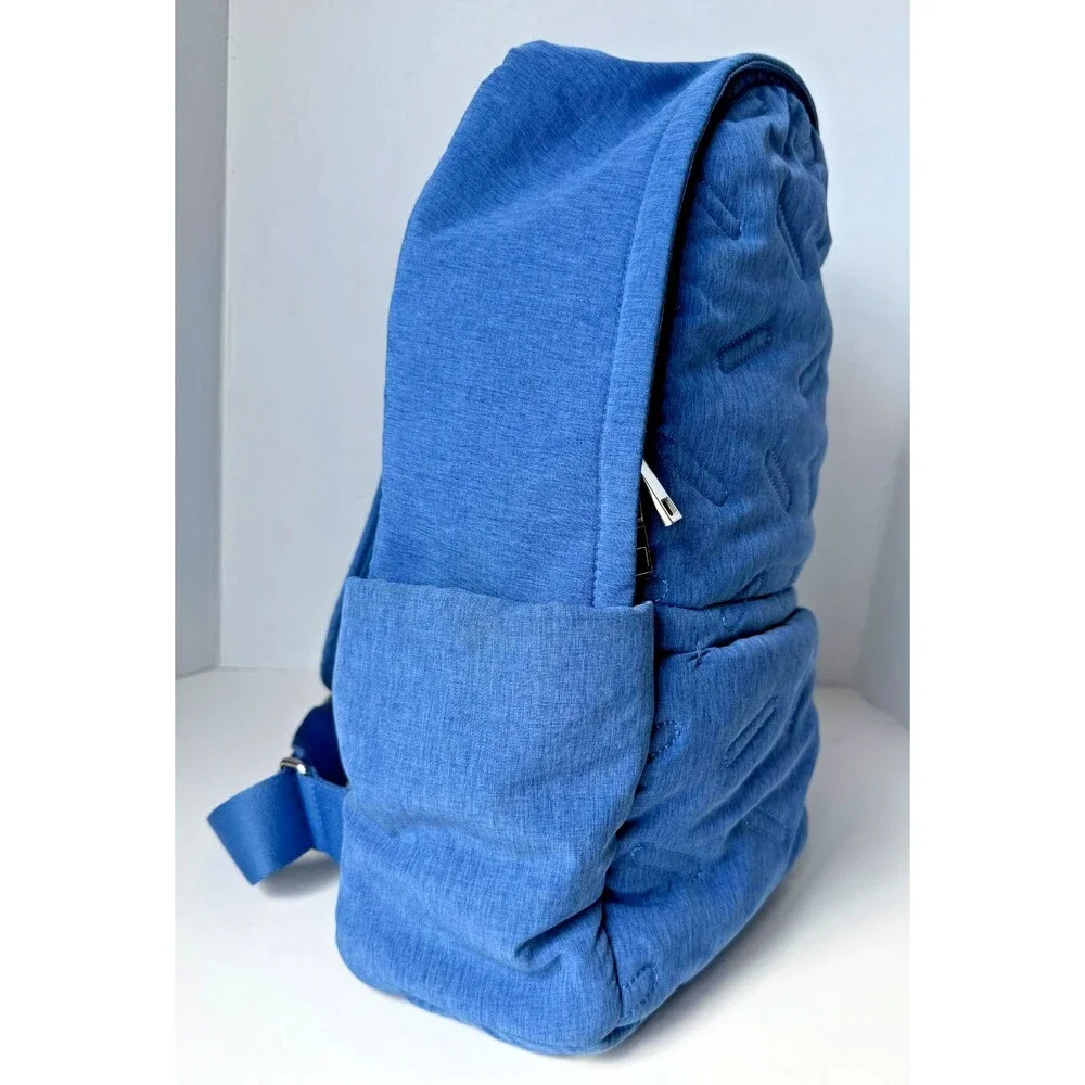 Go Dash Dot Maya Quilted Backpack Blue Lightweight Laptop School Travel Daypack